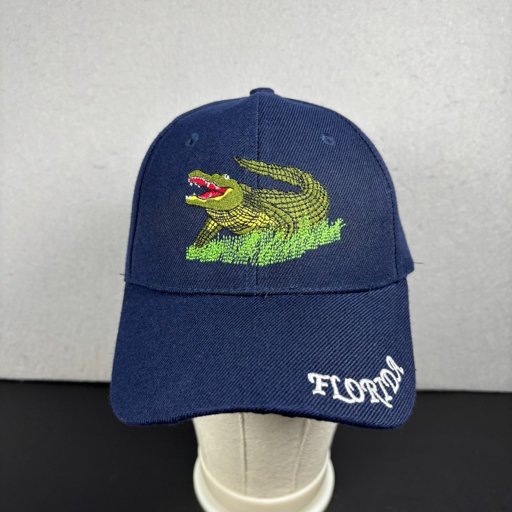 Florida Alligator Souvenir Baseball Cap Navy Blue Hat Unisex OSFM Hook & Loop